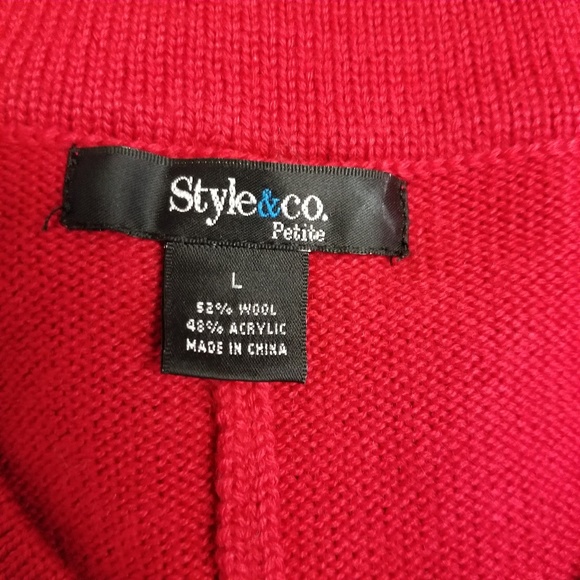 Style&Co. Red Button Cardigan Women Size Large - Picture 6 of 6